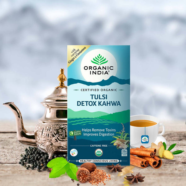 Organic India Tulsi Detox Kahwa | Build Immunity | 25 Tea Bags