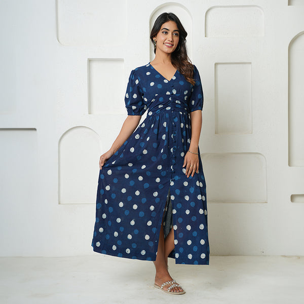 Cotton Dress For Women | Handblock Print | Comfort Fit | Blue