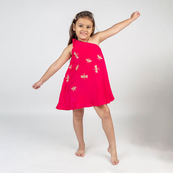 Dhoti Kurta Set for Girls | Cotton Muslin | Embroidered | Pink