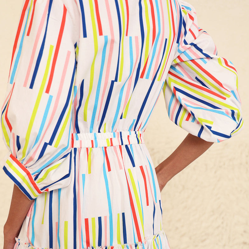 Cotton Poplin Tiered Dress for Women | Printed | Multicolour