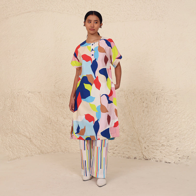 Cotton Poplin Printed Co-Ord Set for Women | Multicolour