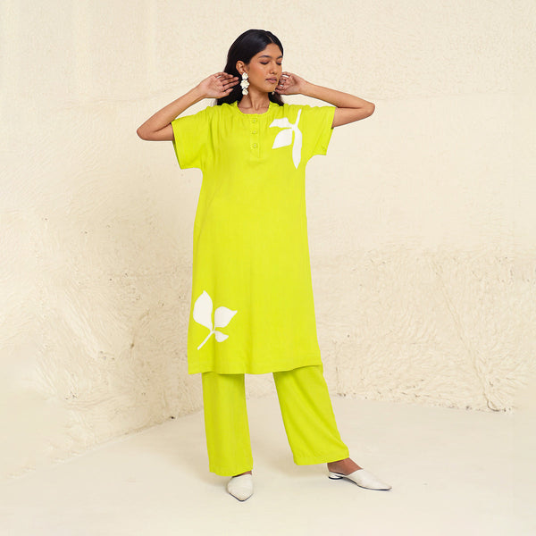 Tencel Twill Co-Ord Set for Women | Lime