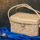 Kauna Grass Basket with Lid | Beige | 26 cm