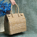 Kauna Grass Picnic Basket with Handle | Beige