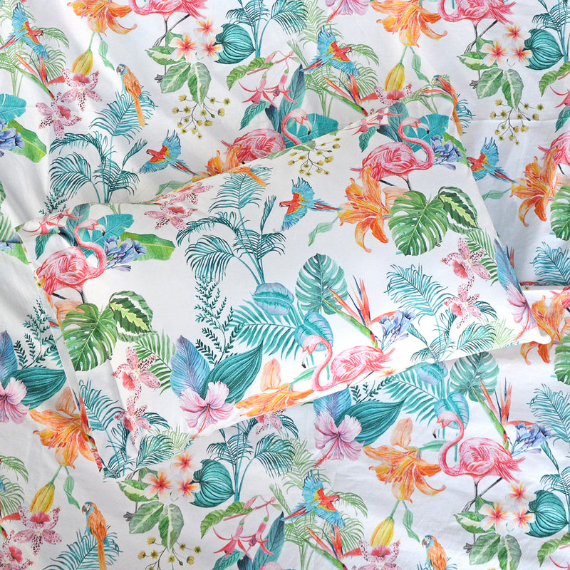 Organic Cotton Bedsheet for Kids | Leaf Print | Pink