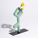 Ceramic Vase with Dried Flower Stick | Vrikshasana Shape | Green