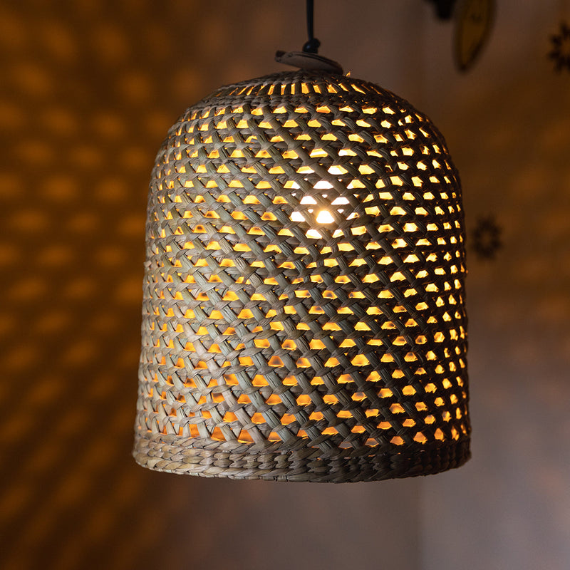 Kauna Grass Hanging Lamp | Maestro Jaali | Beige | 28 cm