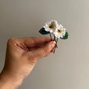 Crochet Hair Pins | Cotton Yarn | White | Set of 4