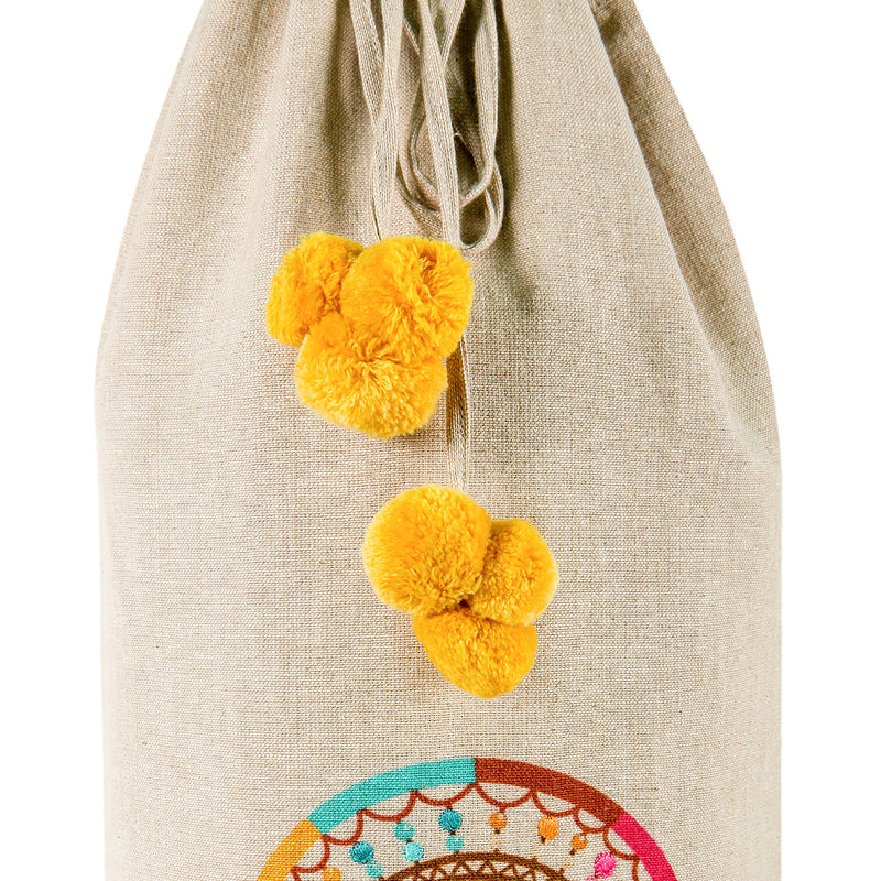 Cotton Yoga Mat Bag | Dream Catcher Design | Beige | 74 cm