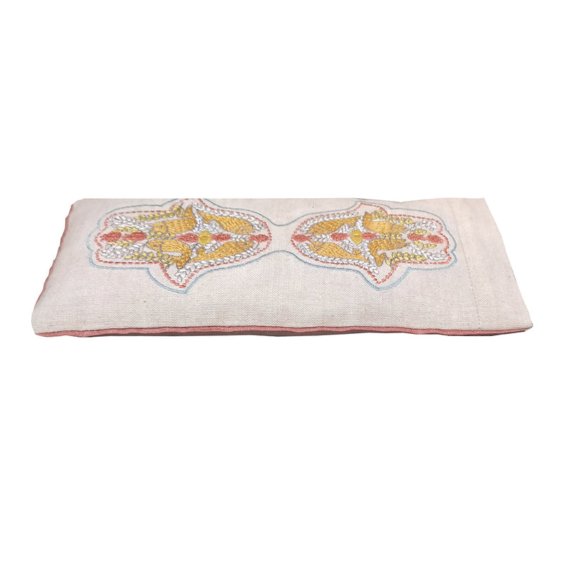 Meditation Eye Pillow | Hamsa Embroidered | Beige | 23 cm