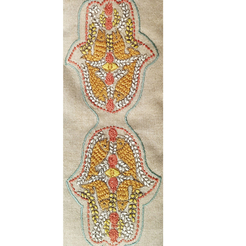 Meditation Eye Pillow | Hamsa Embroidered | Beige | 23 cm