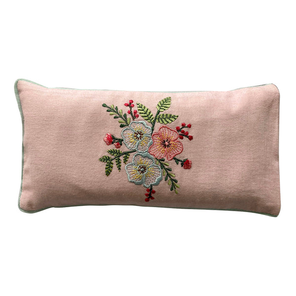 Meditation Eye Pillow | Floral Embroidered | Pink | 23 cm