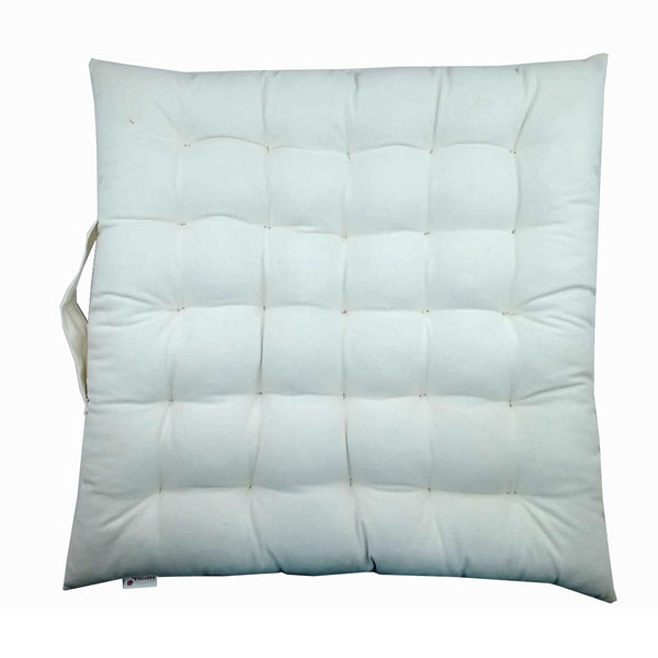 Cotton Zabuton Meditation Cushion | White | 67 cm