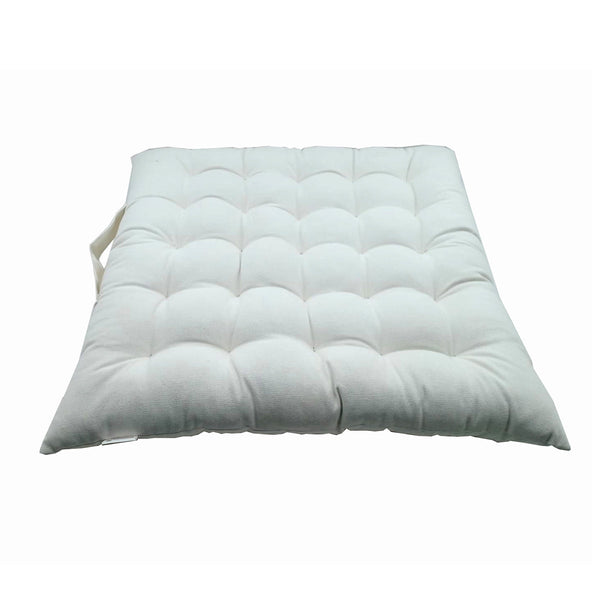 Cotton Zabuton Meditation Cushion | White | 67 cm