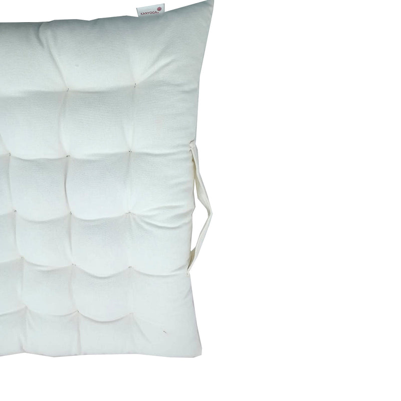 Cotton Zabuton Meditation Cushion | White | 67 cm