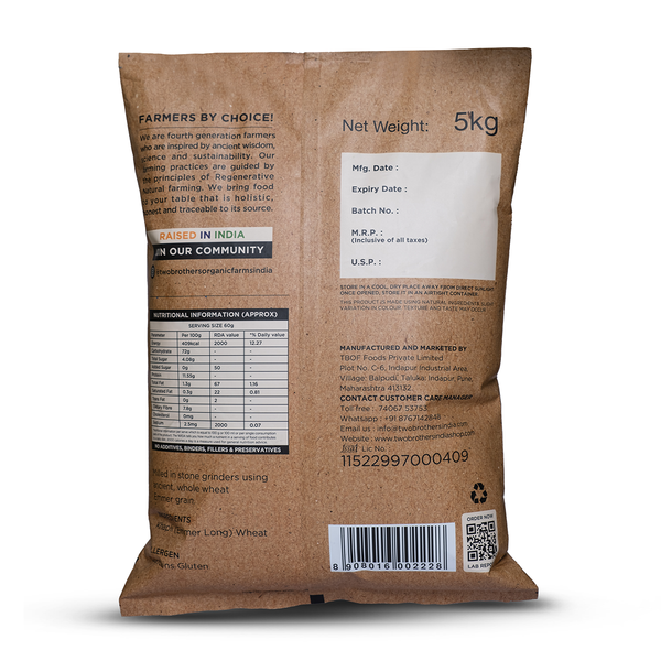 Khapli Atta (Flour) | Stoneground | Protein Rich | 5 kg