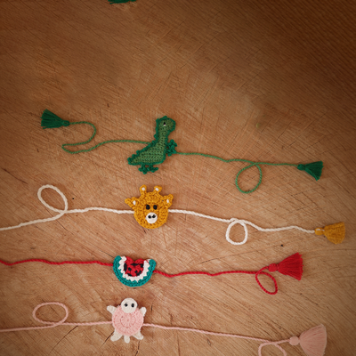 Cotton Yarn Rakhi For Kids | Handmade | Pack of 4
