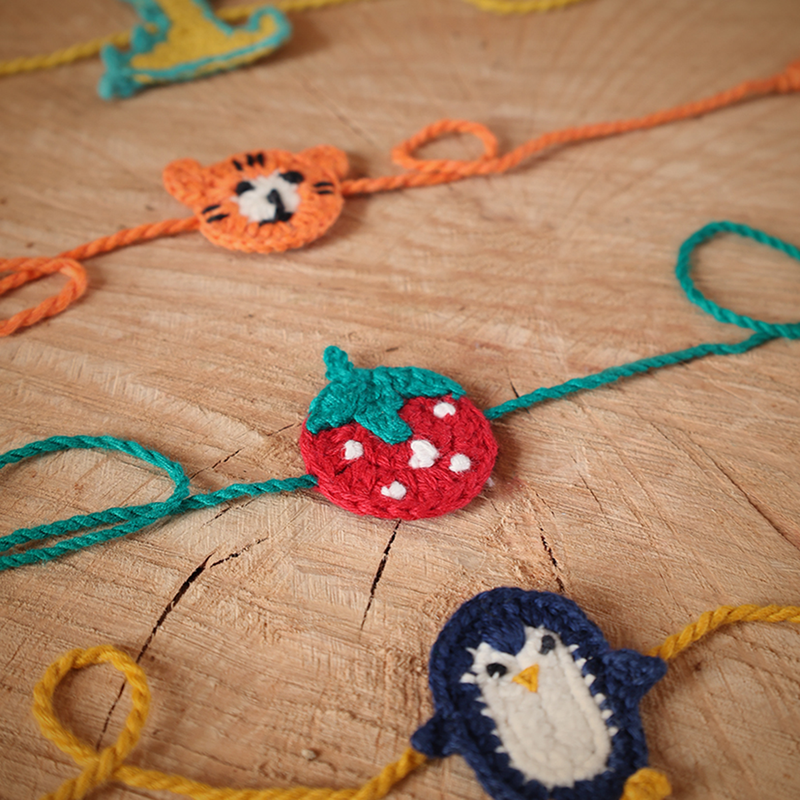 Cotton Yarn Rakhi For Kids | Multicolour | Handmade | Pack of 4