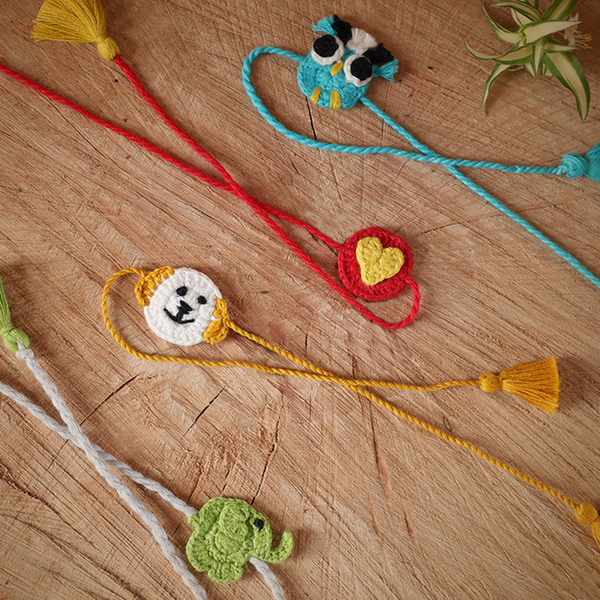 Cotton Yarn Rakhi For Kids | Pack of 4