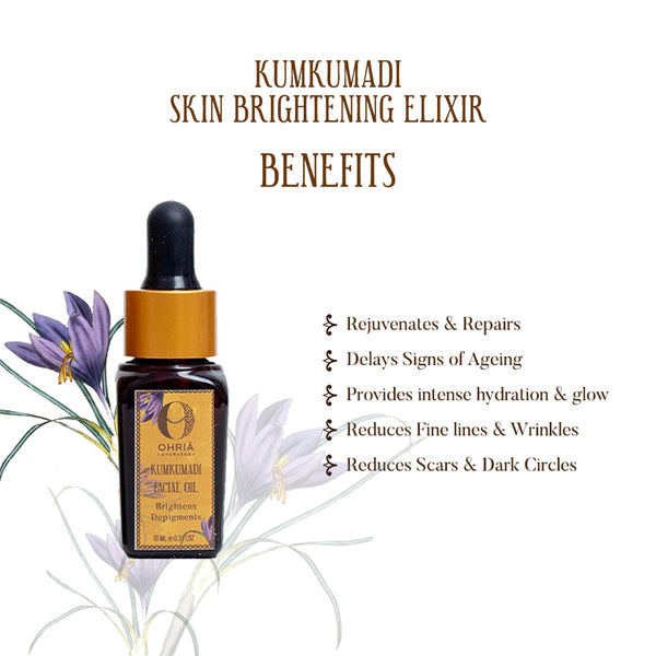 Ohria Ayurveda Kumkumadi Tailam | Facial Oil | Wrinkles & Reduces Scars | 10 ml