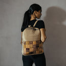 Upcycled Silk Backpack | Godhadi Patchwork | Beige