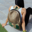 Upcycled Silk Backpack | Godhadi Patchwork | Cement Grey