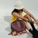 Upcycled Silk Backpack | Godhadi Patchwork | Wine