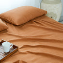 Pure Linen Bed Sheet with Pillow Covers | Solid Design | Cinnamon Swept