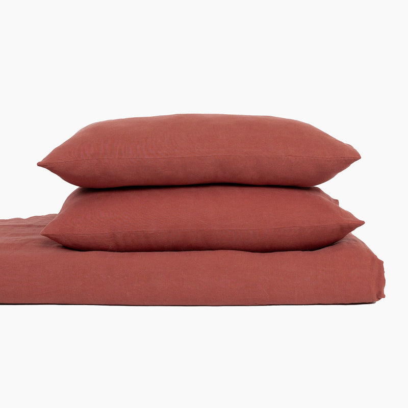 Pure Linen Duvet Cover Set | Solid Design | Mud Brown