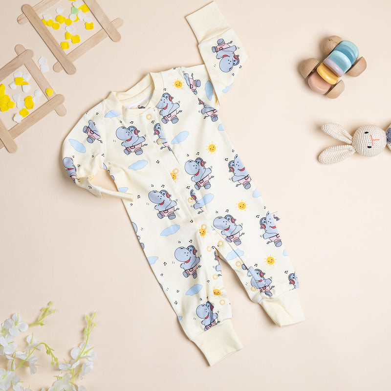 Organic Cotton Baby Onesie | Hippo & Sun Design | Yellow