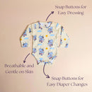 Organic Cotton Baby Bodysuit | Hippo & Sun Design | Yellow