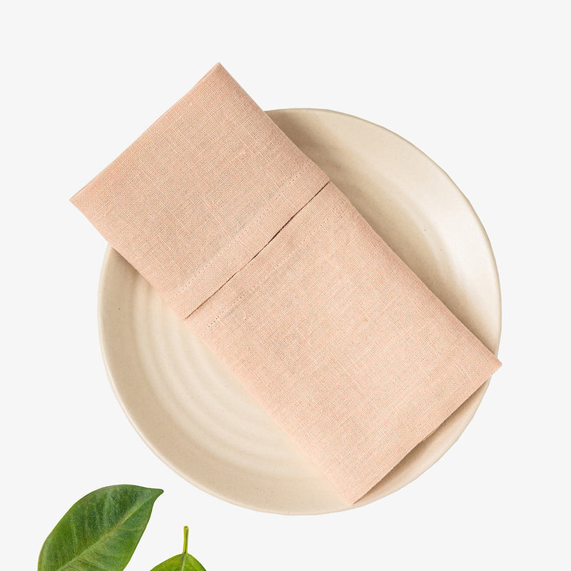Pure Linen Table Napkins | Solid Design | Clay Caffeine | Set of 2