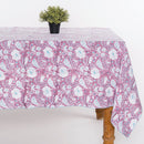 Pure Linen Table Cover | Floral Design | Dios Purple