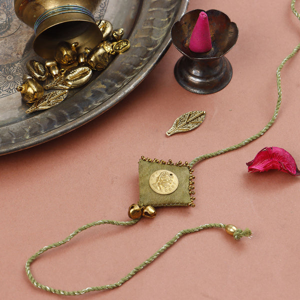 Brass Rakhi For Brothers | Golden Coin Rakhi | Set of 4