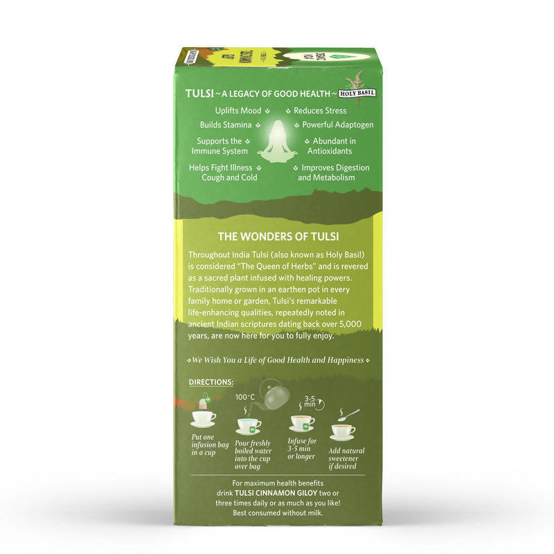 Organic India Tulsi Cinnamon Giloy | Immunity Enhancer | 25 Tea Bags