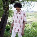 Mulmul Cotton Shirt for Men | Handblock Print | Light Pink