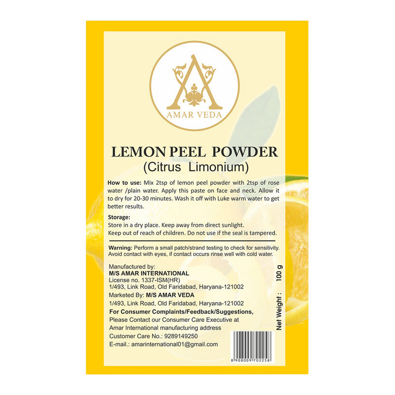 Herbal Lemon Peel Powder For Face Cleanser & Skin Whitening