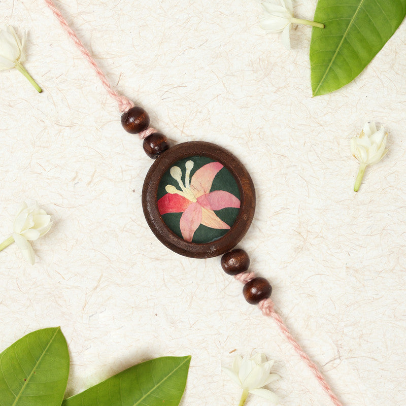Cotton Rakhi For Bhaiya | Lily Flower | Multicolor