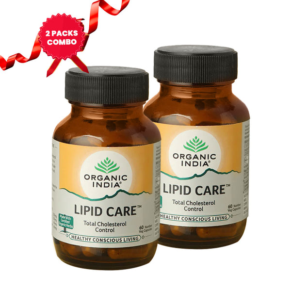 Organic India Lipid Care Capsules | Cholesterol Control | 60 Caps | Pack of 2.