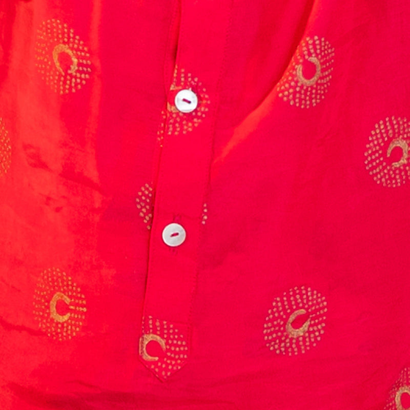 Cotton Muslin Boys Kurta Pajama Set | Peacock Design | Pink