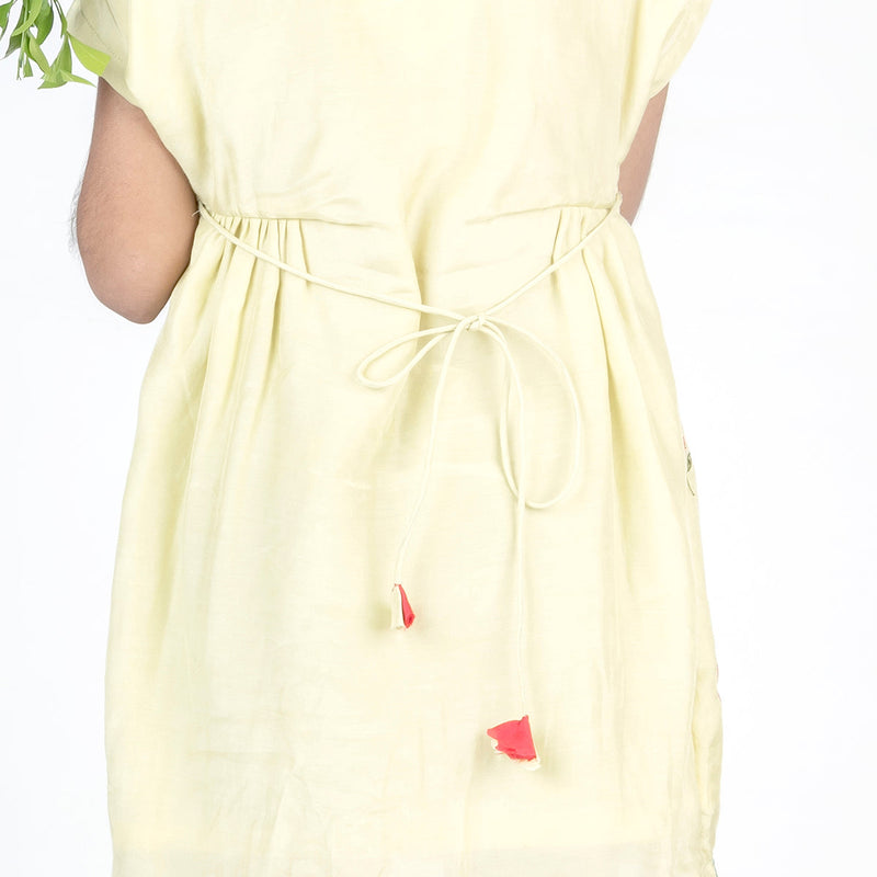 Cotton Muslin Dress for Girls | Embroidered | Light Green