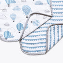 Organic Muslin Baby Washcloth | Cloud Print | Blue | 28 x 28 cm | Set of 2