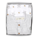 Newborn Baby Gift Pack | Baby Romper & Swaddle | Star Design | White.