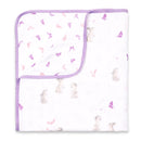 Newborn Baby Gift Set | Blanket & Pillow Set | Butterfly Print | Purple.