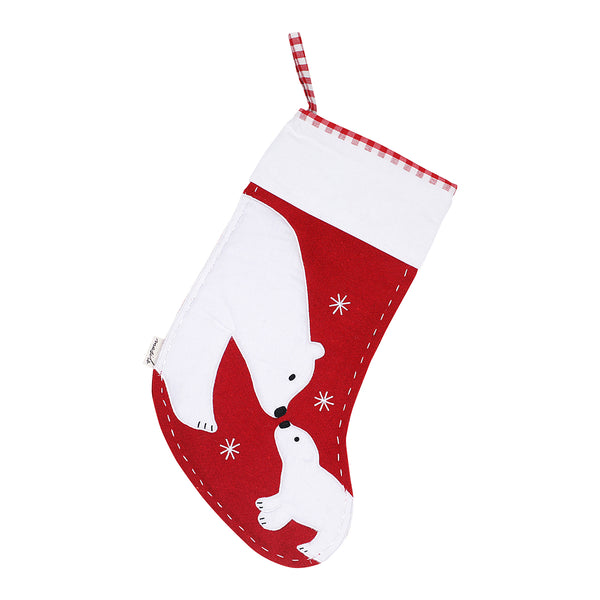 Christmas Stockings | Cotton | Polar Bears Print | Red