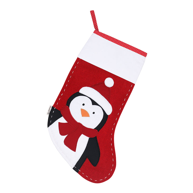 Christmas Stockings | Cotton | Penguin Print | Red