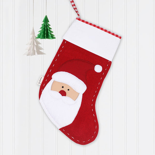 Christmas Stockings | Cotton | Santa Print | Red