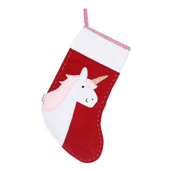 Christmas Stockings | Cotton | Unicorn Print | Red