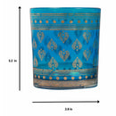 Tealight Glass Votives Candle Holder | Blue | 3 Inches Tall | Set of 2