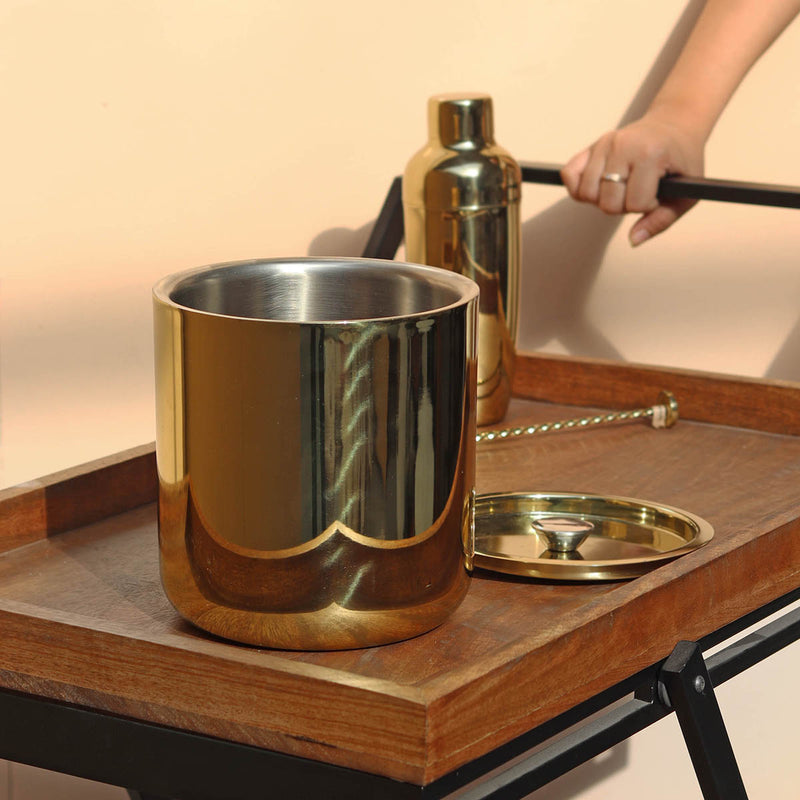 Stainless Steel Ice Bucket | Gold | 9 inches